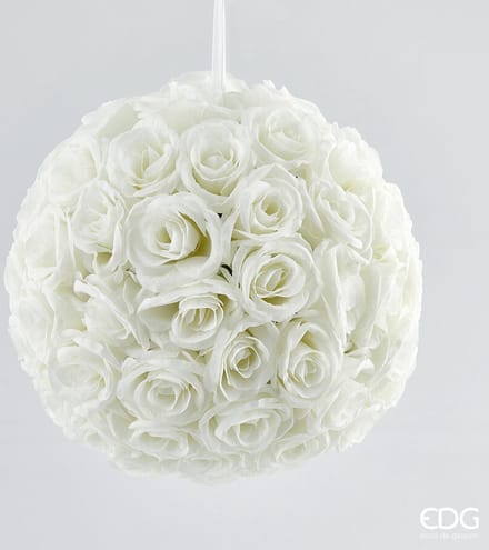 EDG - Enzo De Gasperi Kunstzijde bloemen witte rozenbol D36 sfeer