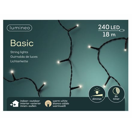 Lumineo Kerstverlichting LED Binnen/Buiten 18m Warm Wit 240 lampjes
