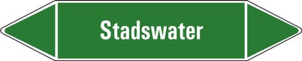 Stadswater leidingmarkering op vel 126 x 26 mm - 5 per vel