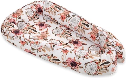 Babynest dubbelzijdig Premium Cocoon voor baby's BOBONO- bloemendromenvangers