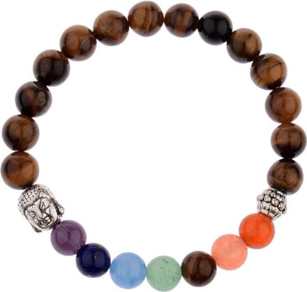 Fako Bijoux® - Buddha Armband - Chakra Reiki - Bedel - Tijgeroog