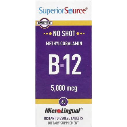 Methylcobalamine B-12, 5.000 mcg, Microlingual® Snel Oplossende Tabletten, 60 Tabletten