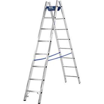 Dubbele trapladder, 2 x 7 sporten, + toolbag GRATIS