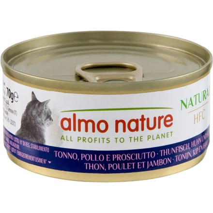 Almo Nature HFC Natural 6 x 70 g Tonijn, Kip en Ham