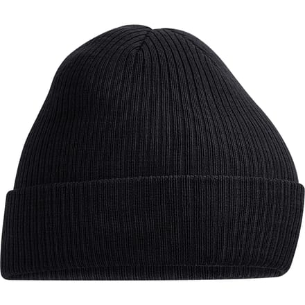 Beechfield Geribde muts Polylana (Zwart)
