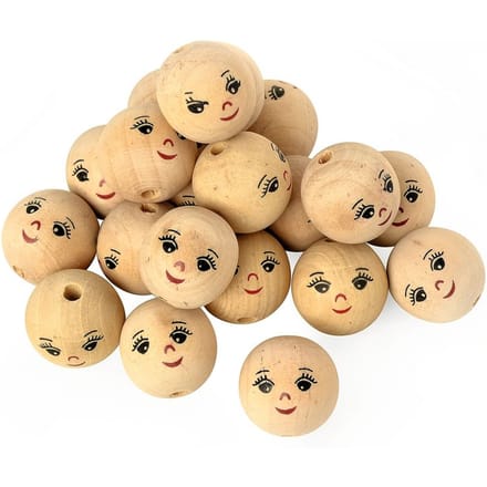 VBS Houten koppen "Natuur", Ø 22 mm, 25 stuks