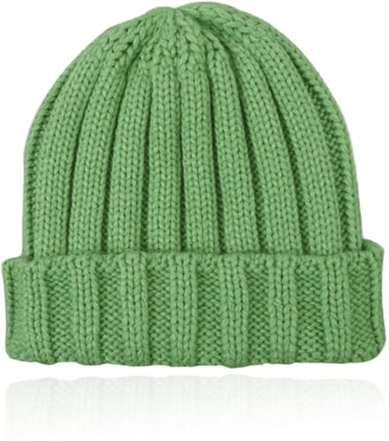 LGT JWLS Grofgebreide Dames Beanie met Omslagrand - Appelgroen