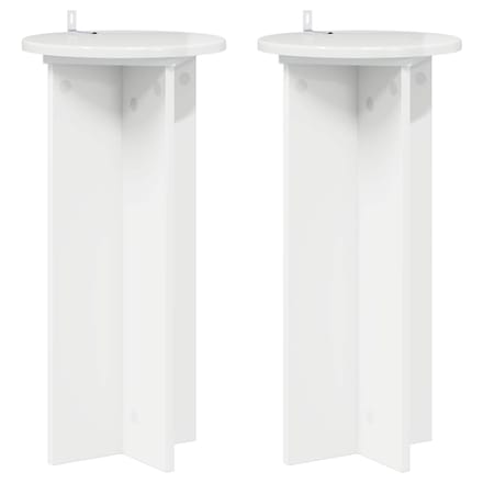vidaXL - Plantenstand - 2 - st - Hoogglans - Wit - 29,5 - x - 29,5 - x - 60 - cm