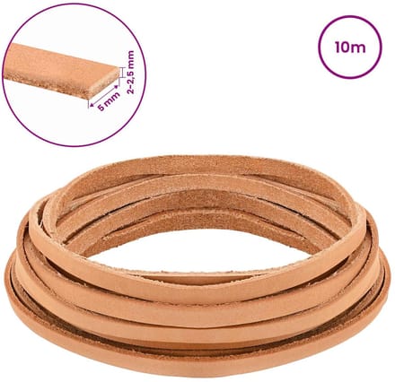 vidaXL - Leren - riem - 1 - Lichtbruin - 1000 - x - 0,5 - cm - Leer