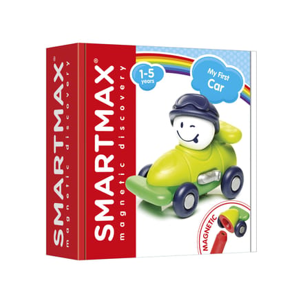 SmartMax My First Car - Magnetische Raceauto Bouwen - Kleurrijke Voertuigset - Educatief Speelgoed voor Peuters - Vanaf 1 Jaar