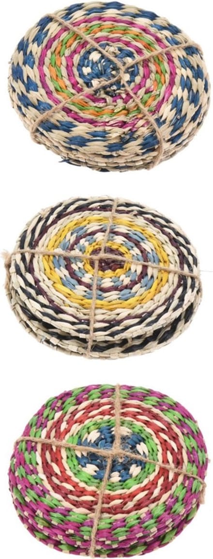Home & Styling Zeegras onderzetters Ø10cm - Set van 4 stuks - Multi