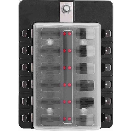 12-weg Circuit Blade Zekeringkast Standaard ATO ATC Blok Houder Kit met PC Terminal voor Auto Boot gray