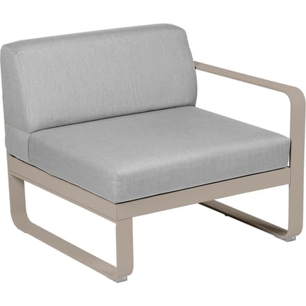 Fermob BELLEVIE Fauteuil Module rechts - 14 muskaat - 79 Flanelgrijs