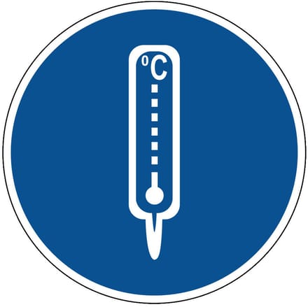 Temperatuur meten verplicht bord - kunststof 400 mm