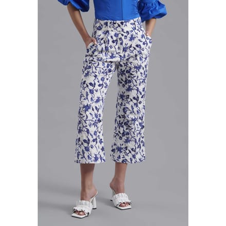 Anne Fontaine Idoia Dark Navy Maat: 36 | Wijde Broeken Outlet | Dames | Wit
