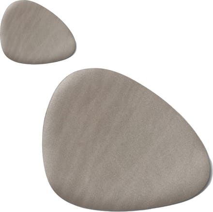Placemats en onderzetters lederlook - set 6x - metallic taupe - 34 x 42 cm