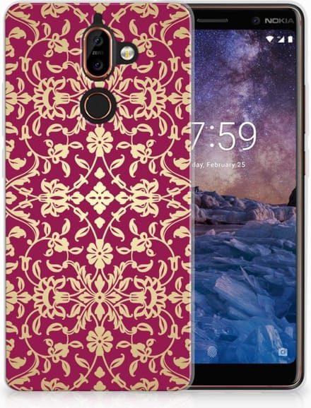 Siliconen Hoesje Nokia 7 Plus Barok Pink