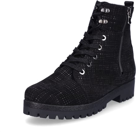 Waldläufer dames veter enkellaars zwart metallic 5,5