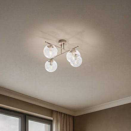 Domiluce Plafondlamp Zoe, beige, lengte 51 cm, glas, 4-lamps, E14