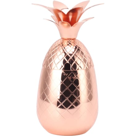 Shaker à cocktail Forme d'ananas Acier inoxydable Surface polie lisse 500 ml pour bar à domicile rose or