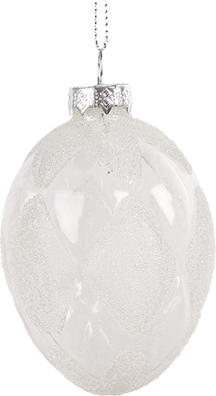 Clayre & Eef Paashanger Ei Ø 6x9 cm Transparant Glas