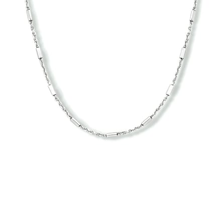 collier buisjes 1,3 mm 40 + 4 cm zilver gerhodineerd
