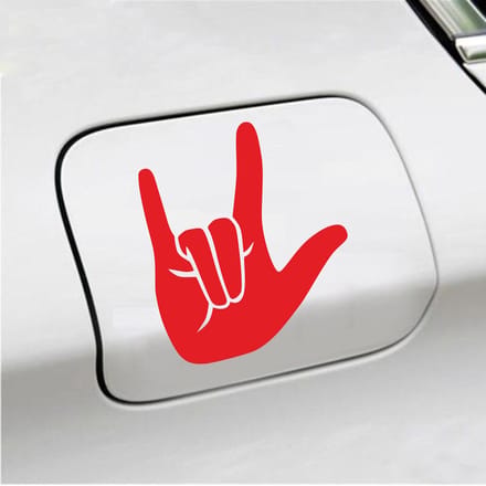 Bumpersticker - Rock N Roll - 14 X 12 - Rood