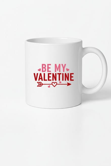 Be My Valentine Mok - Romantisch Valentijnscadeau met Hartjes & Liefdespijl
