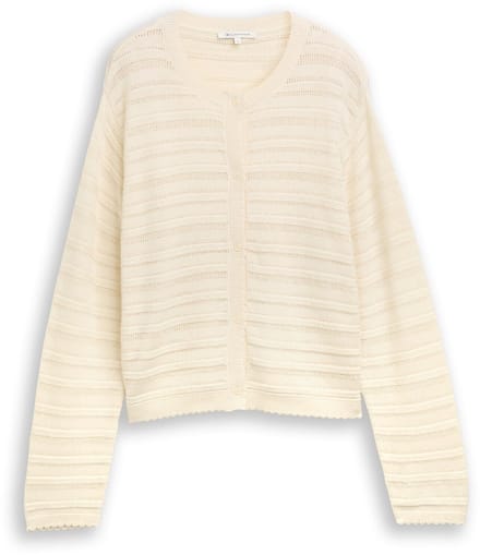 Tom Tailor Denim - Vest met gaasmotief - Maat S - Dove White