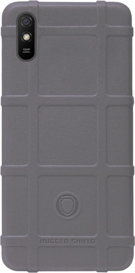 RUGGED SHIELD Rubber Bumper Case Hoesje voor Xiaomi Redmi 9 - Grijs