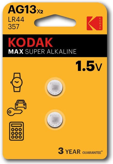 Kodak Max Super Alkaline AG13 1,5V knoopcel batterij 2-pack