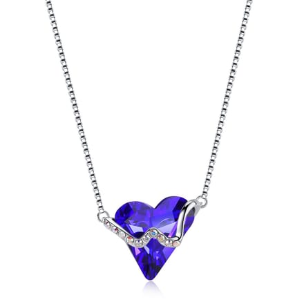 Kristal Hart Paars – Ketting Lengte 45cm