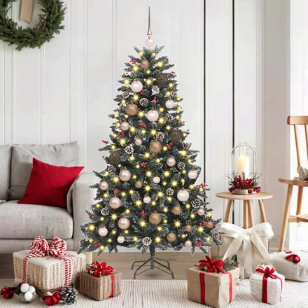 vidaXL - Kunstkerstboom - Groen - 150 - cm - PVC - en - Plastic - en - Staal