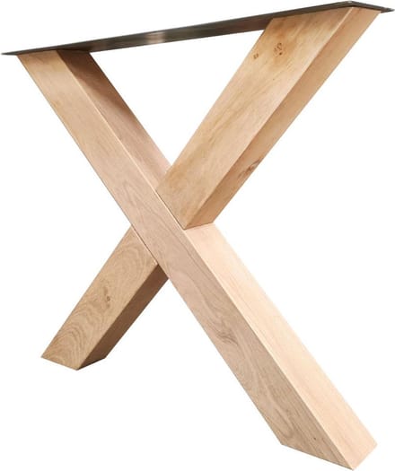 FLE - X-poot massief eiken 82 bij 8 cm en hoogte 73 cm (8 x 8 cm)