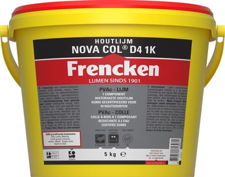Frencken Houtlijm NovaCol - D4 1K - Wit - 5kg