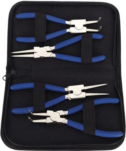 Professionele Circliptang Set van 4 Stuks 175 mm voor Interne en Externe Demontage met Herstelveer