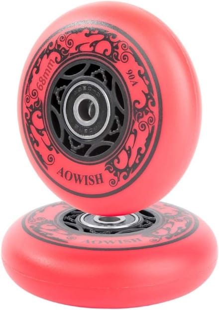 Set van 2 Rode 68mm Mini Skateboard Wielen 90A met ABEC-9 Lagers voor Ripster en Caster Boards