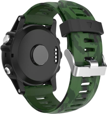 Siliconen bandje - geschikt voor Garmin Instinct 2X Solar - camouflage-groen