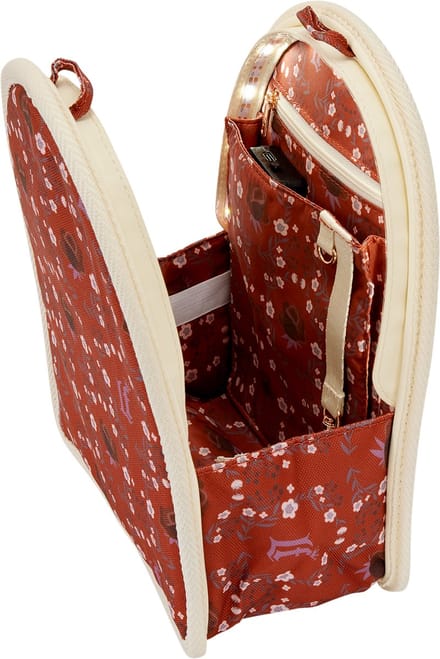 Loungefly Backpack Insert Organizer Cream and Red Floral Light-Up