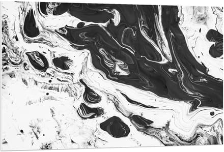 Forex - Zwart/Witte Verfmengsel - 120x80cm Foto op Forex