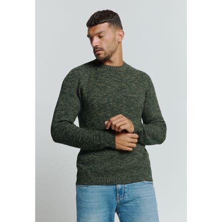 No Excess Pullover Crewneck 3 Coloured Rib Dark Green Größe: XXL | Pullover Outlet | Herren | Grün