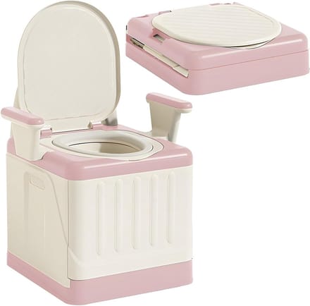 Commode Toiletstoel - Bedcommode Opvouwbaar - Comfortabel Zitten - Breder Zitontwerp - 39.5 x 41 x 56 cm - Wit