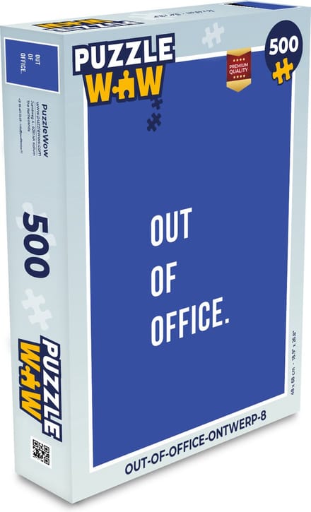 Puzzel Quotes - Out of office - Blauw - Legpuzzel - Puzzel 500 stukjes