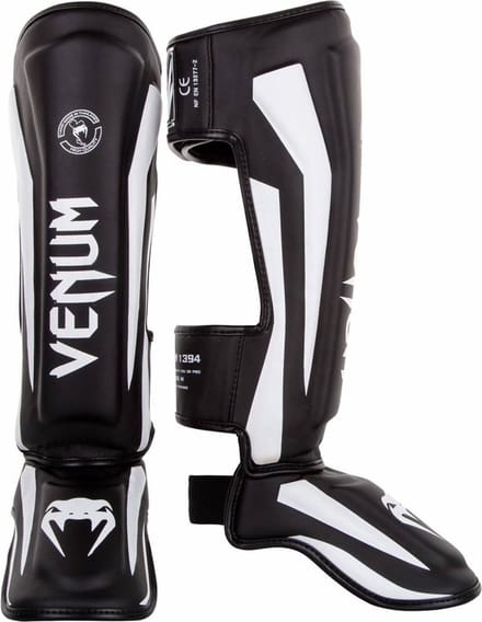 Venum Elite Kickboks Scheenbeschermer Zwart Wit - M