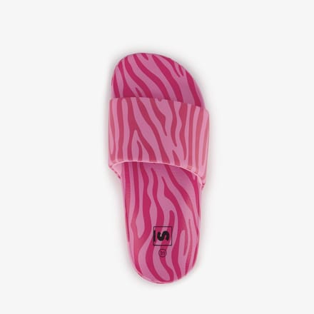 Roze meisjes badslippers met zebraprint - Maat 31
