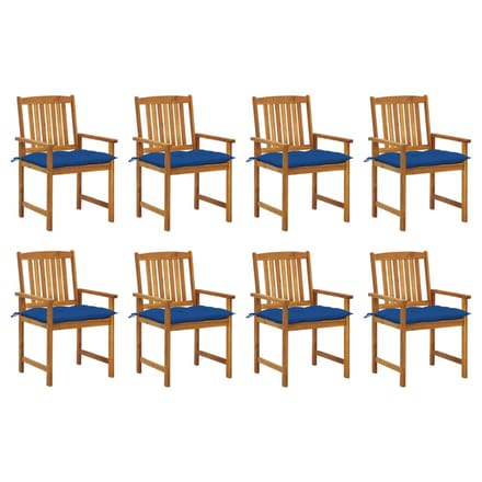 vidaXL - Tuinstoelen - 8 - st - met - kussens - massief - acaciahout