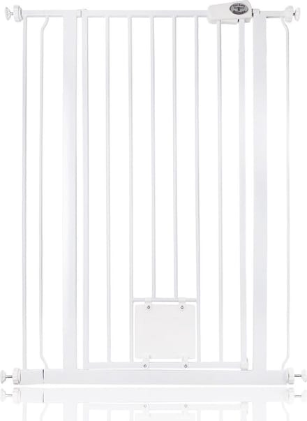 Bettacare Hoog Hek met Kattenluik, 81,4cm - 89cm, Wit, 104cm Hoog