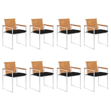 vidaXL - Tuinstoelen - 8 - st - met - kussens - massief - acaciahout