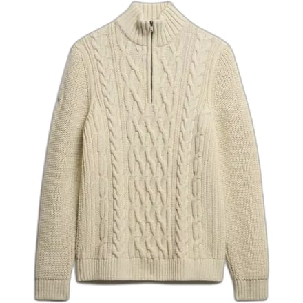 Superdry Half Zip Pullover Jacob Cable Ecru - Maat XL - Heren - Schipperstrui