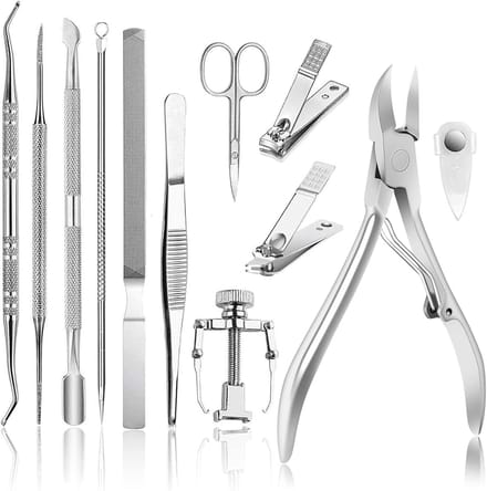 12 STKS Ingegroeide teennagel Tool Ingegroeide teennagel Behandeling Pedicure Tools, Ingegroeide teennagel Tool Kit Nail Clipper Set Pedicure Kit Ingegroeide teennagel Pedicure Tool